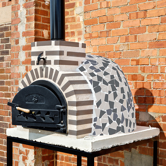 Fuego Mosaic 80 Grey Medium garden pizza oven