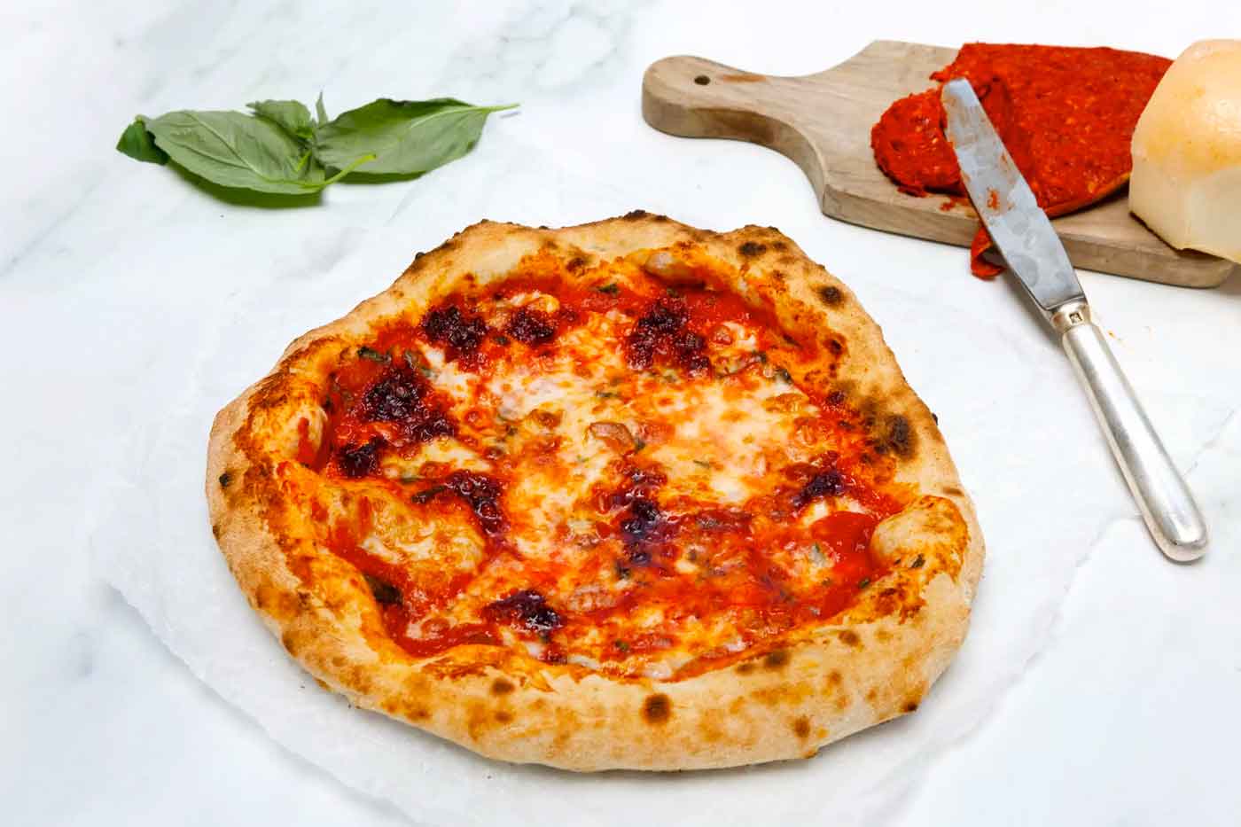 Spicy Nduja and Scamorza Pizza
